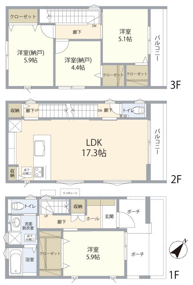 北棟間取り