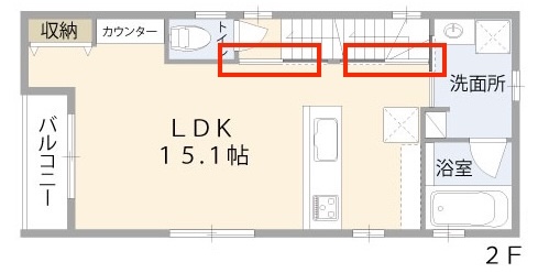2階リビングの間取り
